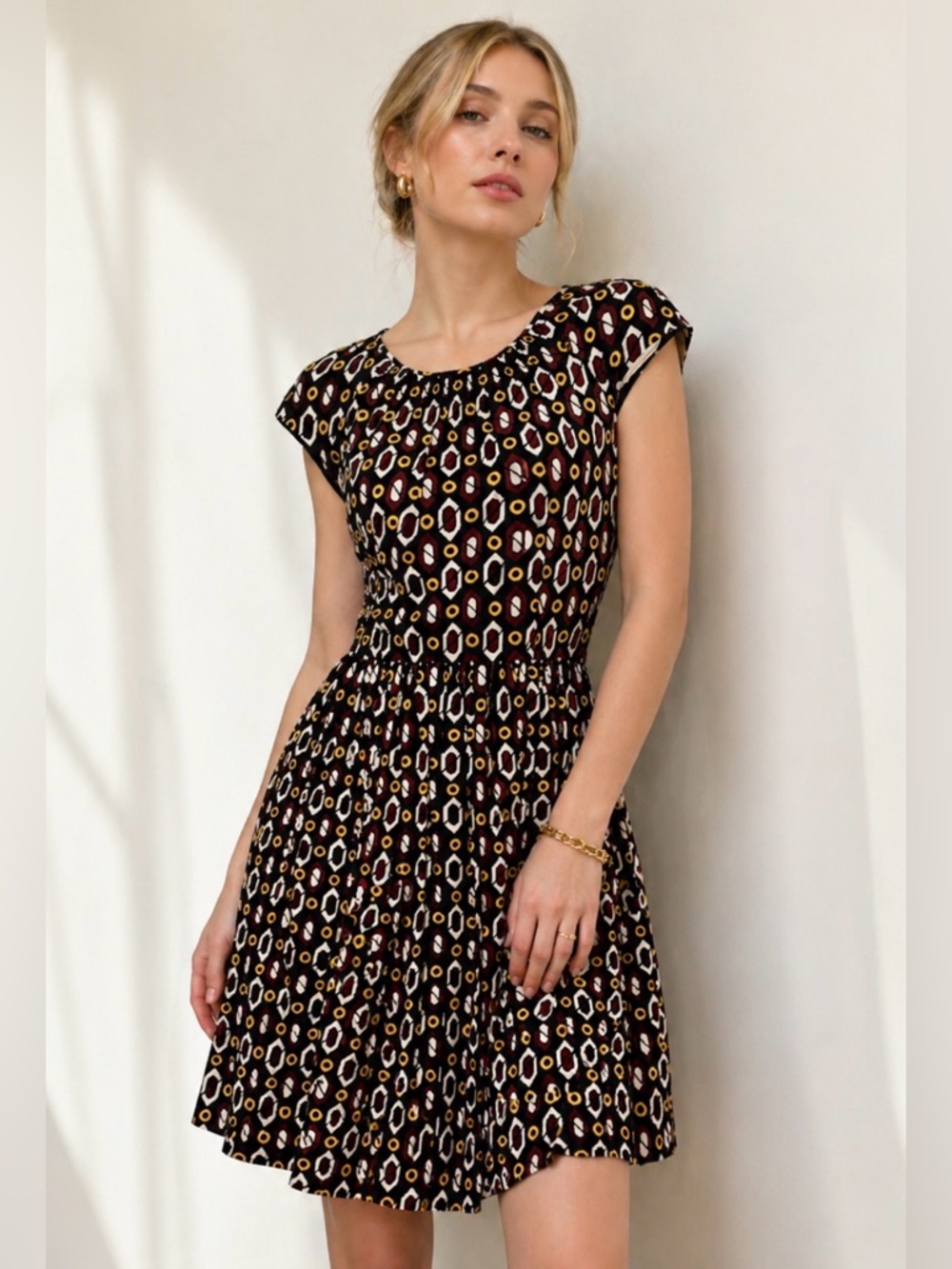 Prada Milano Geometric Pattern Dress size 38 NWOT